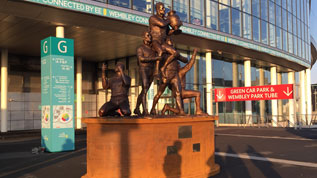 The Rugby League statue at Wembley