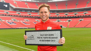 Olly Murs was presented with a Wembley Way stone to celebrate his win