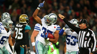 C.J. Spillman of the Dallas Cowboys celebrates
