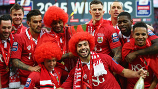Mark Little celebrates with his team-mates
