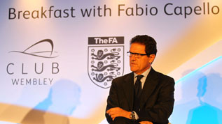 Fabio Capello at a special breakfast event for Club Wembley members