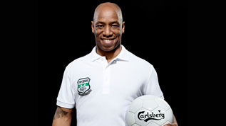 Ian Wright in his role as a member of the Carlsberg Fan Squad