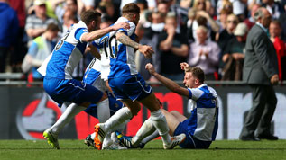 Bristol Rovers celebrate promotion to the Football League