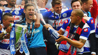 QPR celebrate promotion to the Premier League