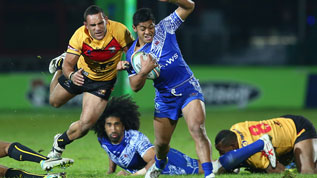 Paul Aiton in action for his country