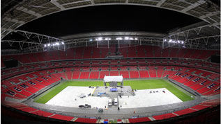 Wembley rehearses setting up for Froch v Groves 2 