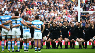 New Zealand perform the haka prior to kick-off