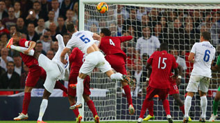 Gary Cahill scores England's second
